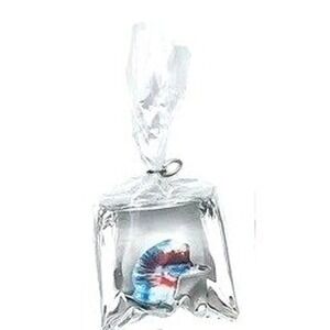 Boutique Betta Fish In A Bag Necklace 18" Red Blue Orange Resin Pendant